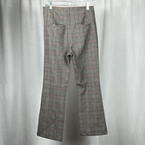 Free People Mini Kick Flare Plaid Cropped Pants. - Picture 4 of 9
